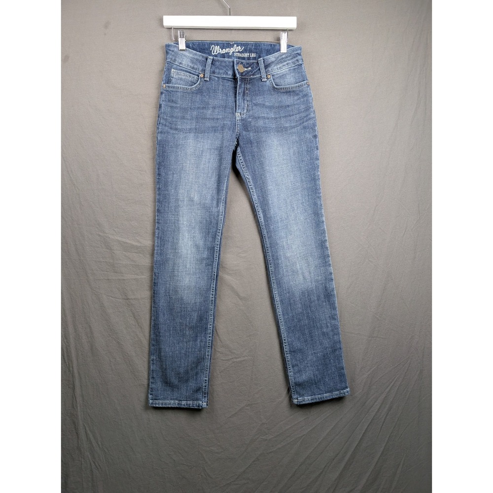 Wrangler‎ Womens Straight Leg Jeans Blue Denim 3x32 Stretch Mid Rise